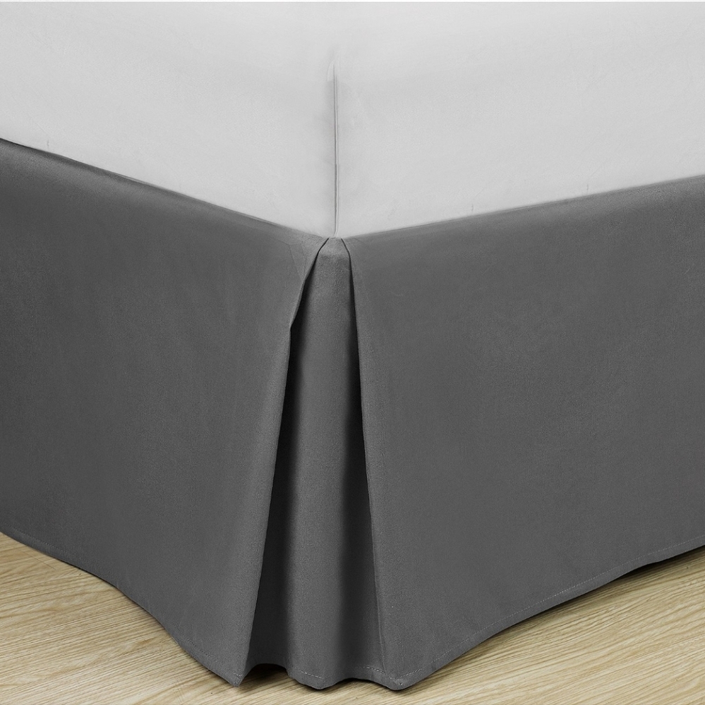 Swift Home Easy Fit Queen Pleated Bed Skirt Grey QUEEN